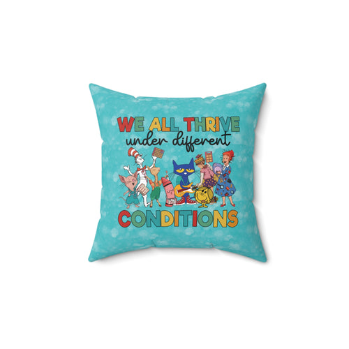Blue Thrive Under Different Conditions - Decor Pillow