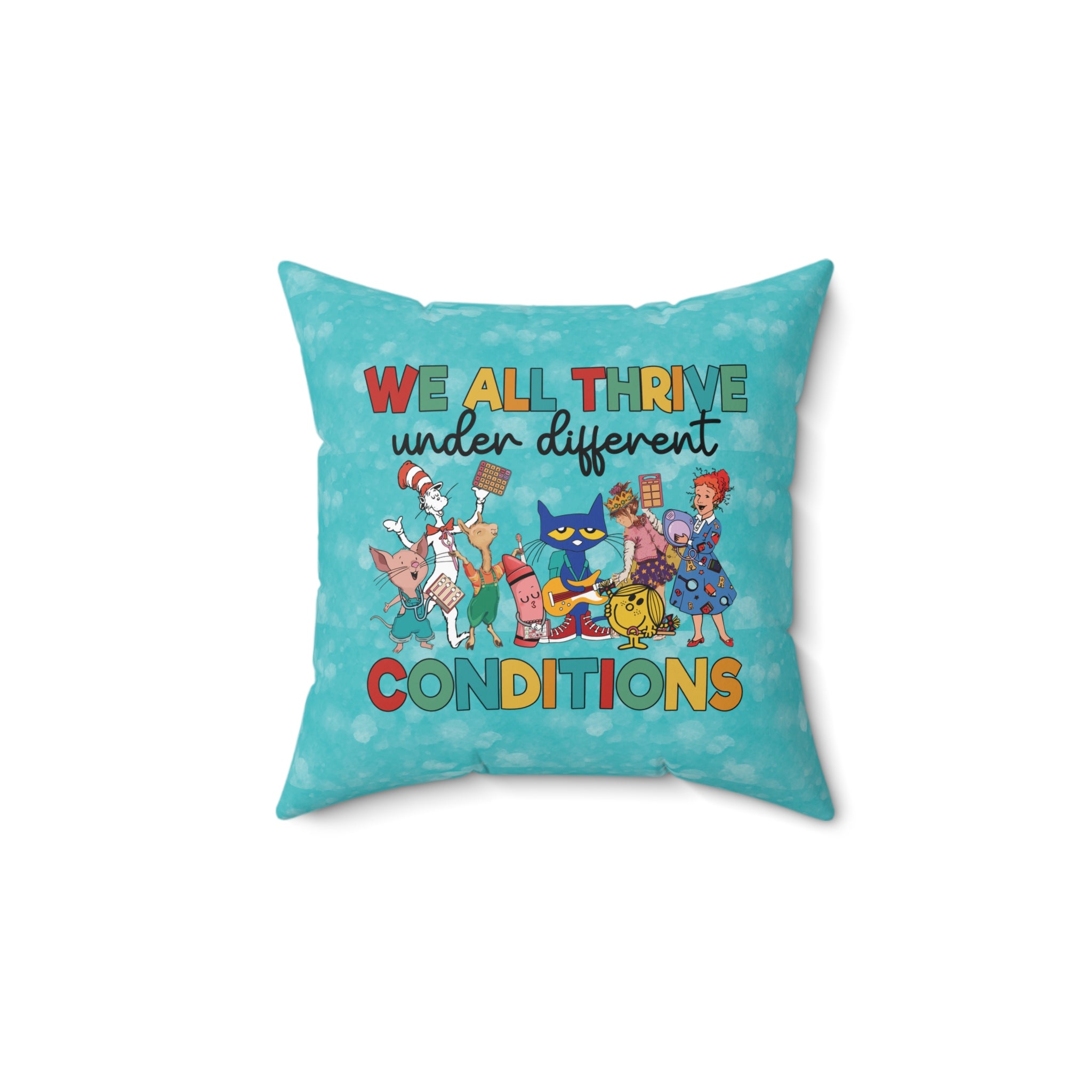 Blue Thrive Under Different Conditions - Decor Pillow