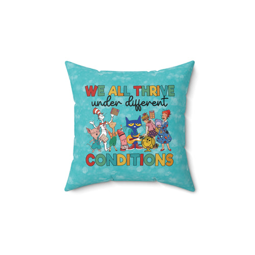 Blue Thrive Under Different Conditions - Decor Pillow